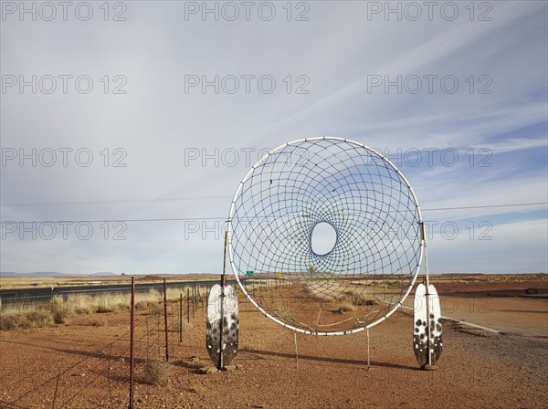 Dream catcher in desert