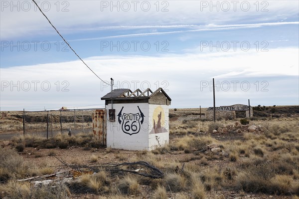 Abandoned built structure in desert