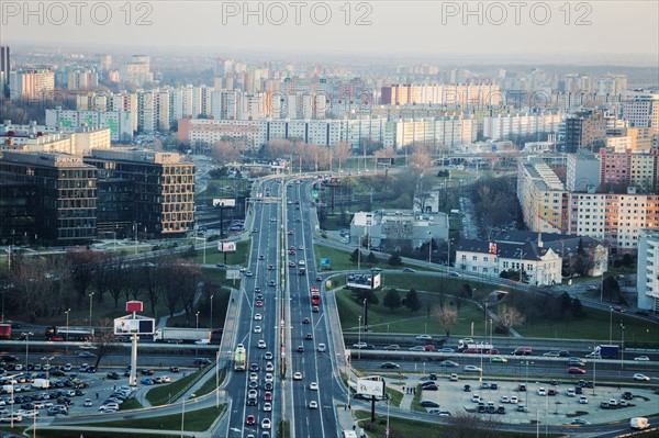 Elevated road and cityscape