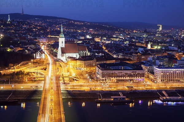 Cityscape of Bratislava at night