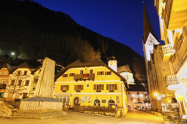 Illuminated town at night