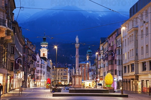 Town square at dusk