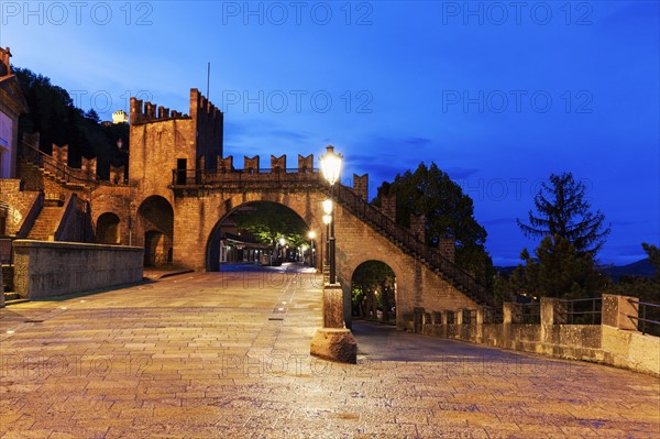 Fortified walls at night