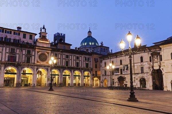 Piazza della Loggia at dusk