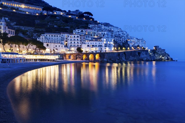 Illuminated town at night