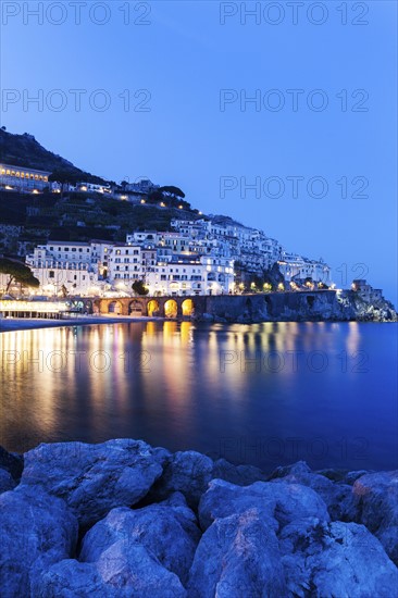 Illuminated town at night