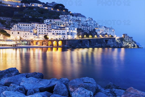 Illuminated town at night