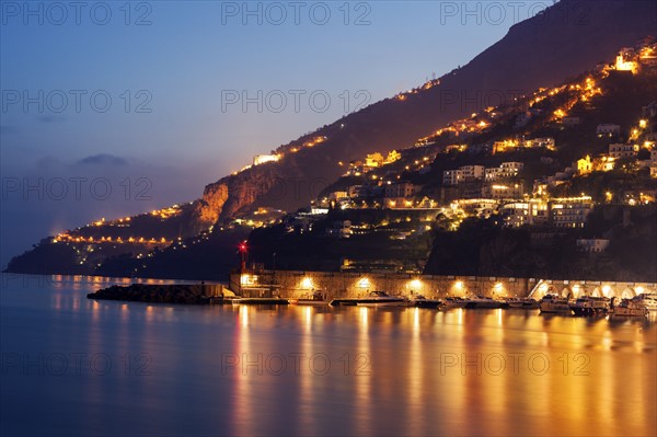 Illuminated town at night