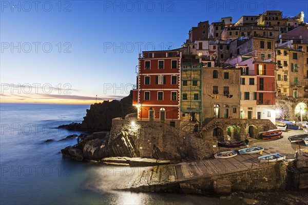 Coastal town at night