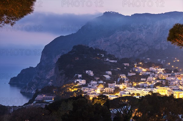 Town at dusk