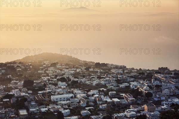 Town at sunset