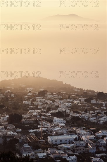 Town at sunset