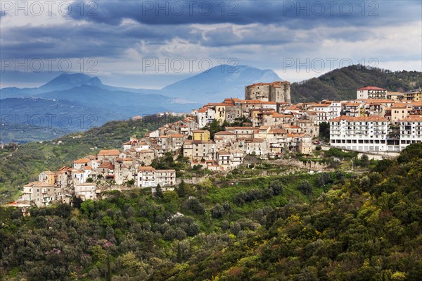 Townscape in mountainous landscape