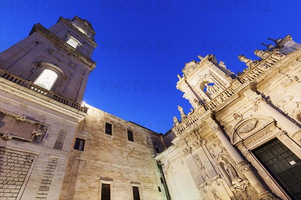 Low angle view of Lecce Cathedral in Duomo square