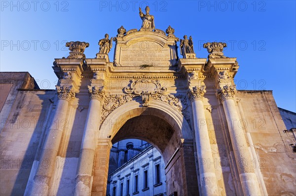 Historic Porta Rudiae against blue sky