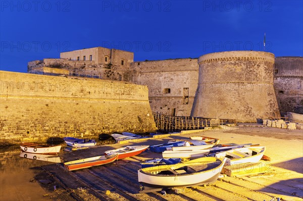 Marina and Castello Angiono at sunrise