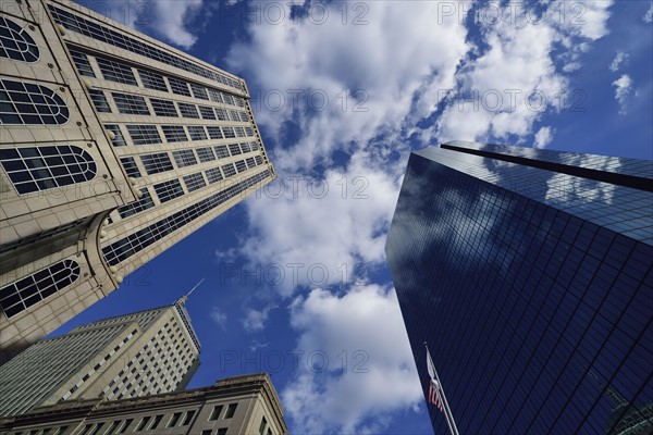 Low angle view of buildings in Copley Square