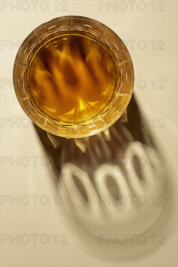 Studio shot of glass with alcohol