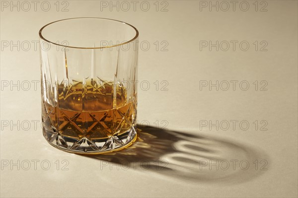 Studio shot of glass with alcohol
