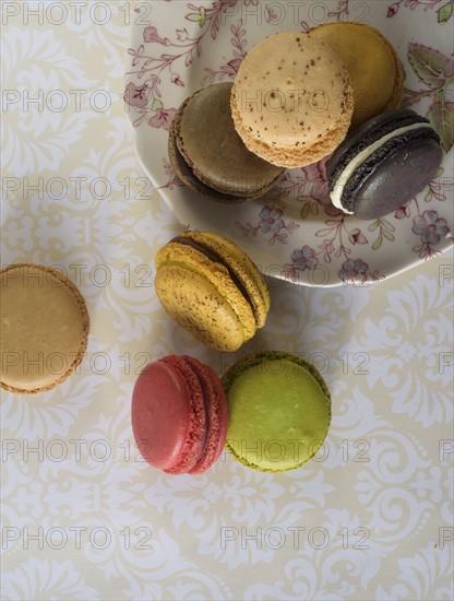 Macaroons on plate.