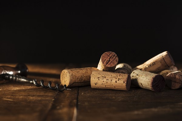 Corkscrew on table.