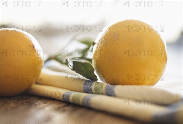 Lemons on table.