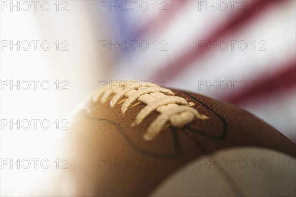 Close-up of American football.