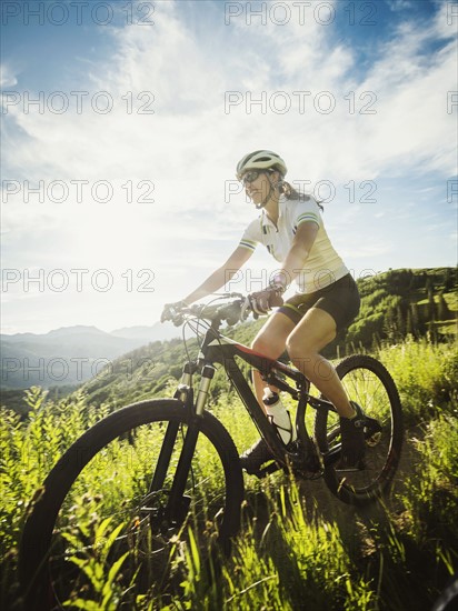 Woman during bike trip