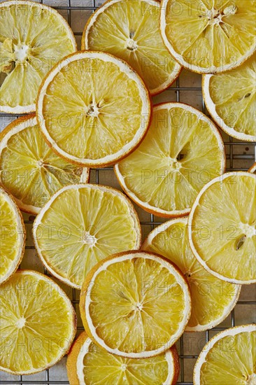 Slices of orange on cooling rack