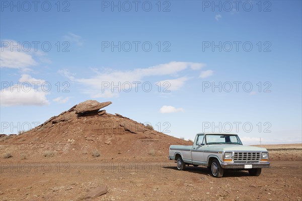 Vintage car in desert