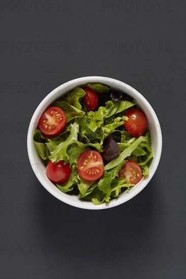 Fresh green salad with cherry tomatoes