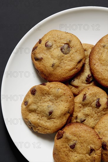 Baked chocolate cookies on plate