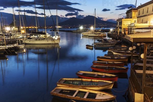 Colorful boats in city marina