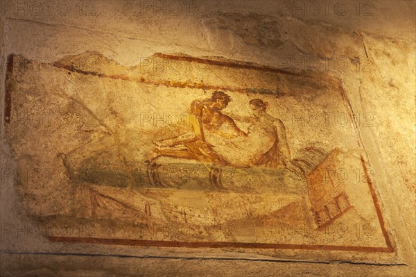 Fresco on old stone wall