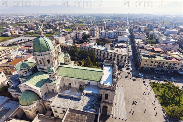 Elevated view of Shrine of Virgin of Rosary of Pompeii