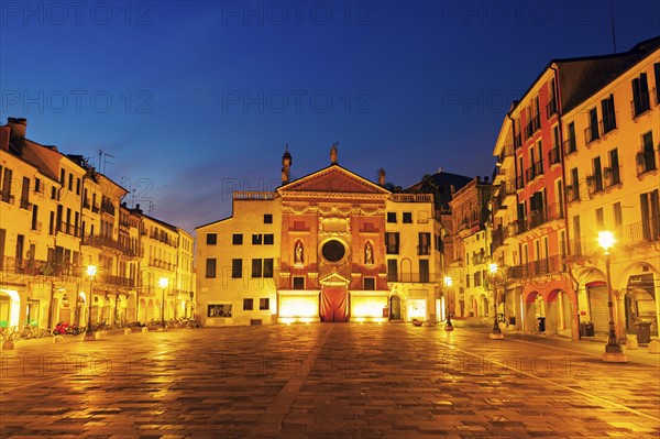 San Clemente Church on Piazza dei Signori at dusk