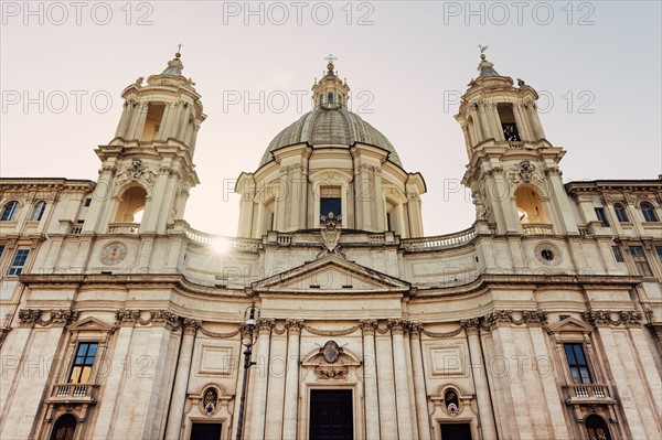 Facade of Church of Sant'Agnese in Agone against sky