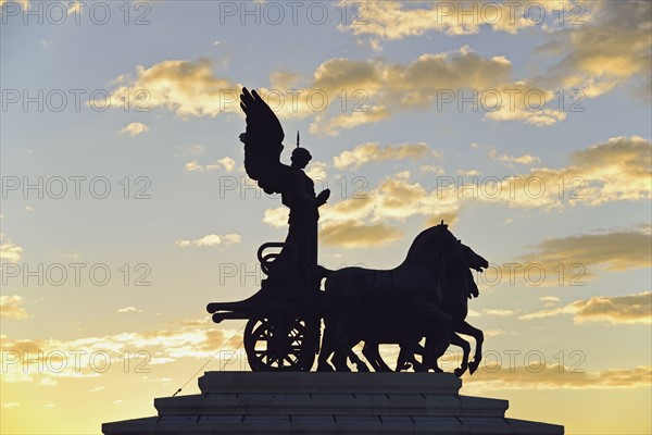 Silhouette of goddess Victoria on Altare della Patria