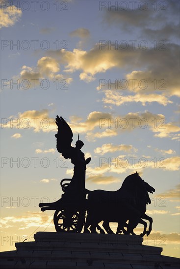 Silhouette of goddess Victoria on Altare della Patria