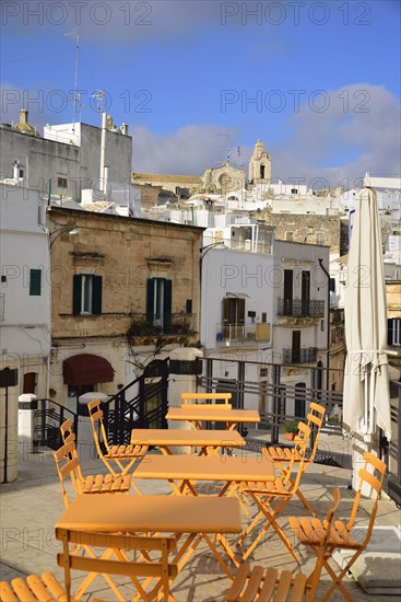 Cafe tables in Piazza della Liberta