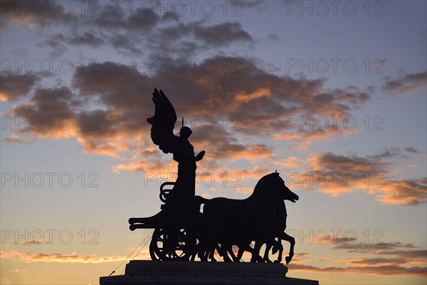 Silhouette of goddess Victoria on Altare della Patria