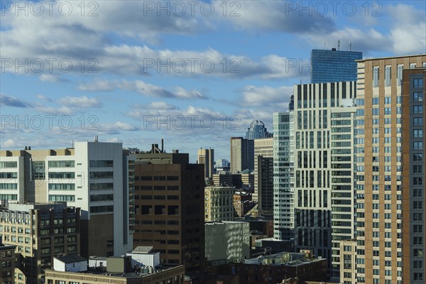 Cloudy sky above downtown district