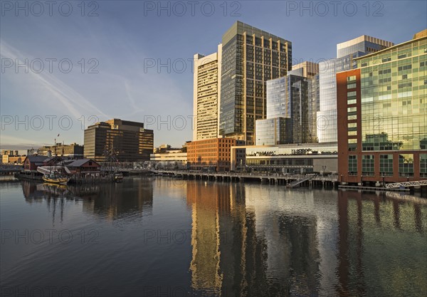 Buildings reflecting in canal