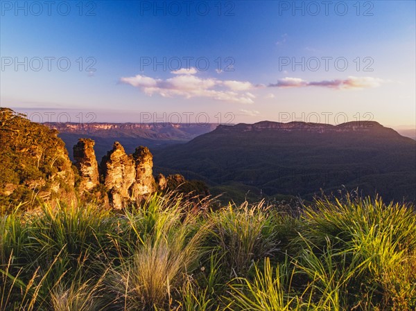 Scenic mountain landscape at sunset