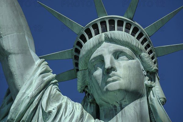 Statue of Liberty against clear sky. USA, New York, New York City.