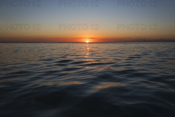 Romantic sunset over sea