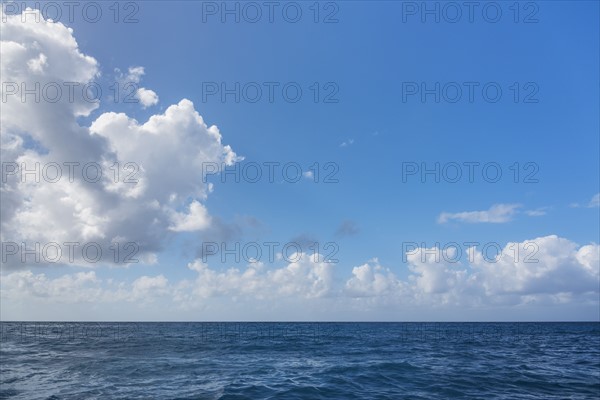 White clouds over tropical sea