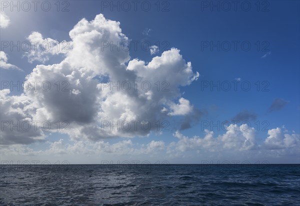 White clouds over tropical sea