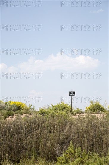 No hunting sign in grass