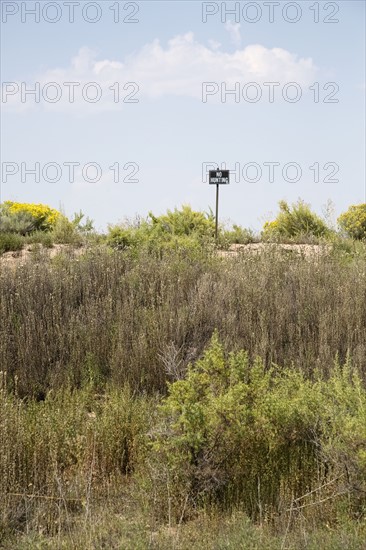 No hunting sign in grass